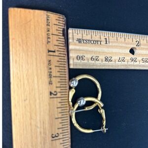 Gold Tone Hoop Earrings with Silver‎ Accent Fashion Jewelry